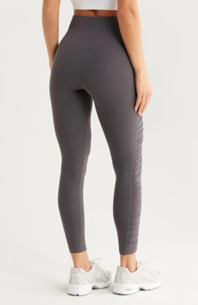 Zella Studio Luxe Ruched Leggings In Gray