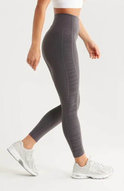 Zella Studio Luxe Ruched Leggings In Gray