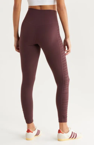 Zella Studio Luxe Ruched Leggings In Brown