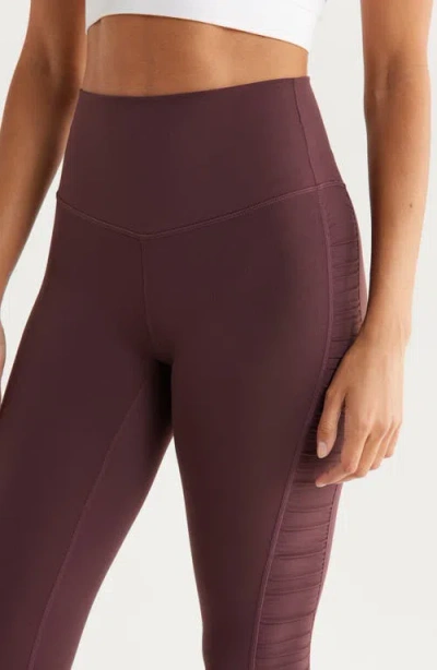 Zella Studio Luxe Ruched Leggings In Brown