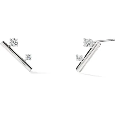 Hearts On Fire Barre 18k Gold Floating Diamond Climber Earrings, 0.30ct.