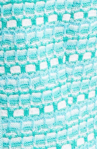 Ming Wang Mixed Stitch Short Sleeve Cardigan