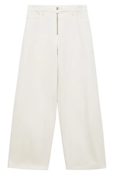 Mango Hunter Wide Leg Jeans In White