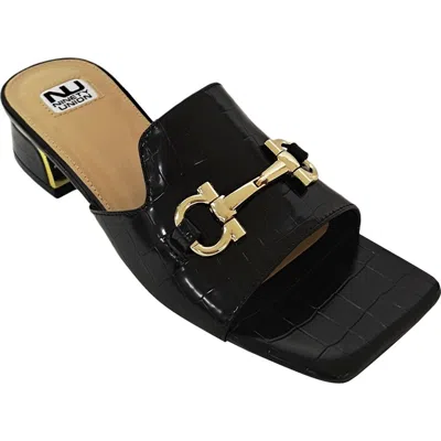 Ninety Union Open Toe, Metal Trim Heel Slide In Black