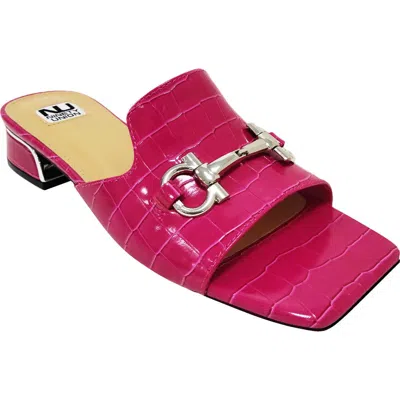 Ninety Union Open Toe, Metal Trim Heel Slide In Pink