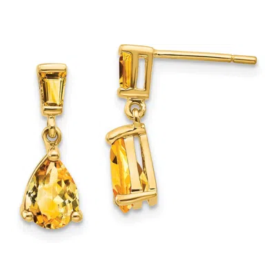 Diamond2deal 14k Yellow Gold Citrine Dangle Earrings