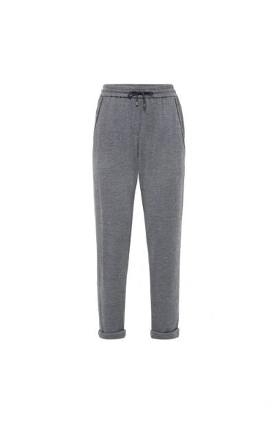 Brunello Cucinelli Joggers Elastic Waistband Rolled Cuffs In Blue