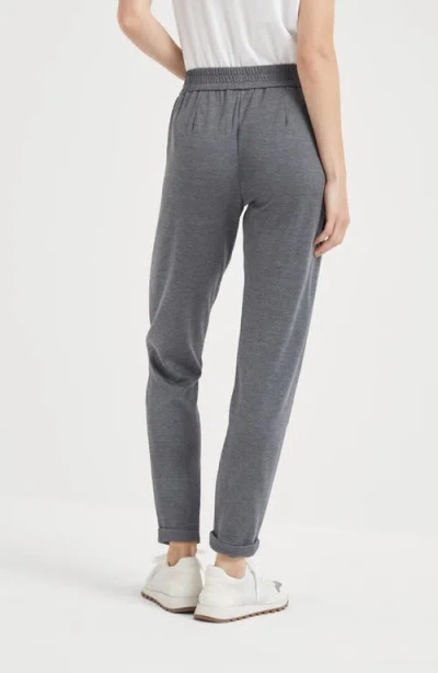 Brunello Cucinelli Joggers Elastic Waistband Rolled Cuffs In Blue