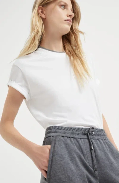 Brunello Cucinelli Joggers Elastic Waistband Rolled Cuffs In Blue