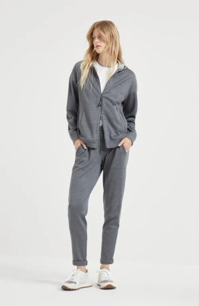 Brunello Cucinelli Joggers Elastic Waistband Rolled Cuffs In Blue