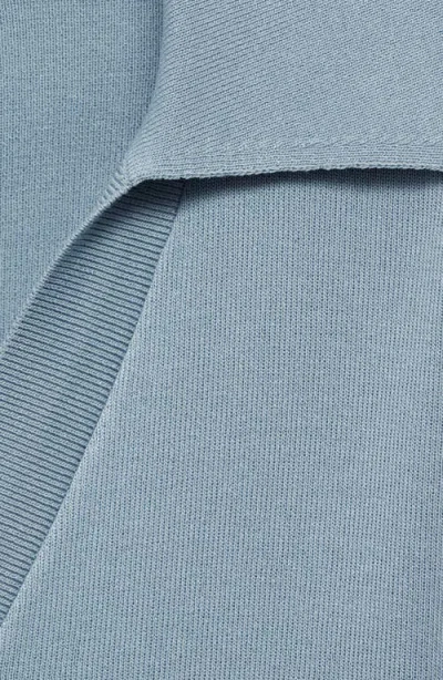 Mango Fine-knit Shoulder-padded Waistcoat Blue In Blue