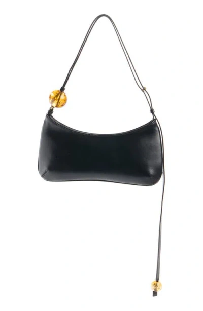 Jacquemus Le Bisou Perle Smooth Leather Bag In Black
