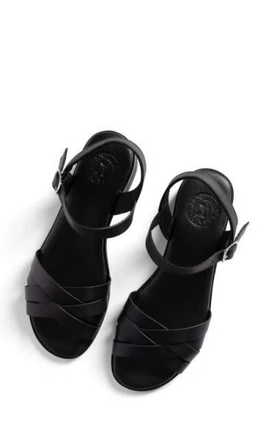 Penelope Chilvers Shepherdess Block Heel Ankle Strap Sandal In Black