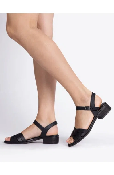 Penelope Chilvers Shepherdess Block Heel Ankle Strap Sandal In Black
