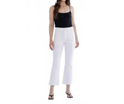 Mica Denim Super High Rise Patch Pocket Bootcut Jeans In Cornsilk