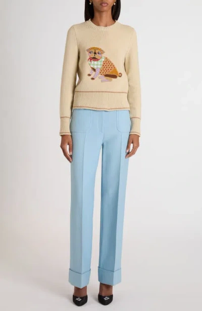 Valentino Le Chien De La Maison Embroidered Sweater In Neutral