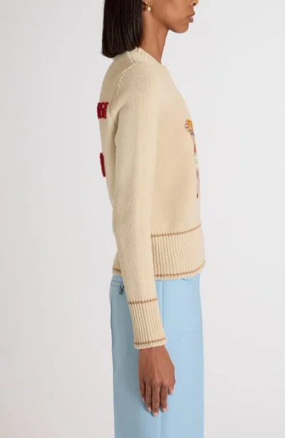 Valentino Le Chien De La Maison Embroidered Sweater In Neutral