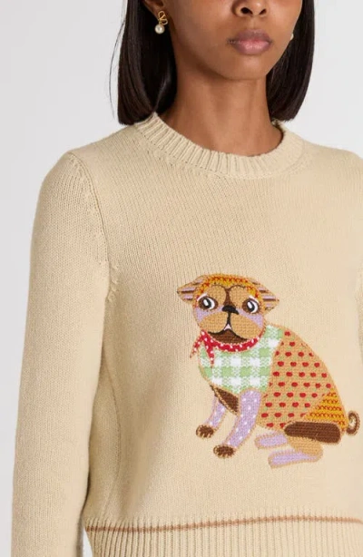 Valentino Le Chien De La Maison Embroidered Sweater In Neutral