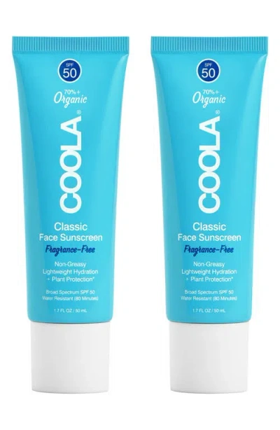 Coola ® Suncare Fragrance Free Classic Face Organic Sunscreen Lotion Spf 50 Duo $64 Value