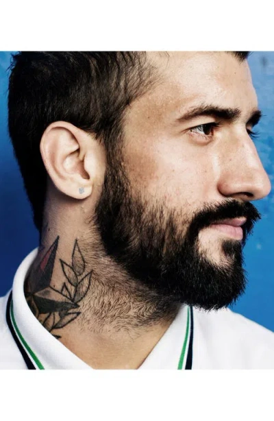 Allsaints Small Square Stud Earrings In White