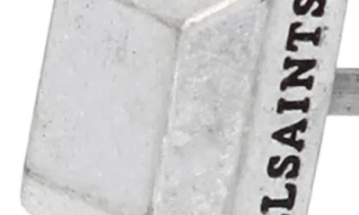 Allsaints Small Square Stud Earrings In White