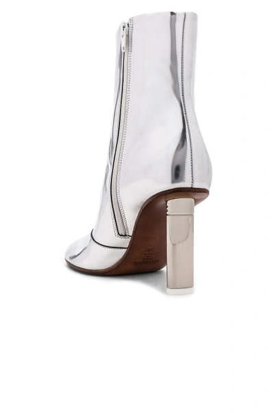 Shop Vetements Leather Toe Ankle Boots In Silver