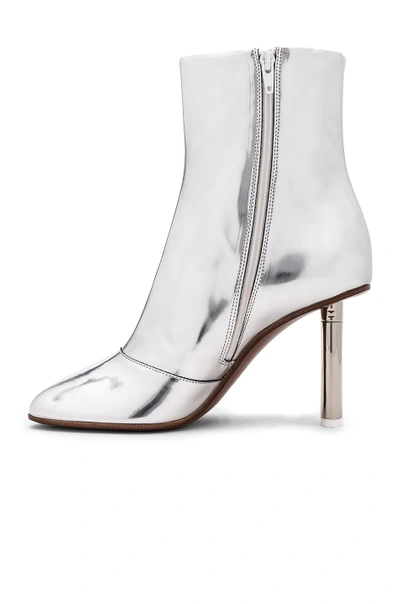 Shop Vetements Leather Toe Ankle Boots In Silver