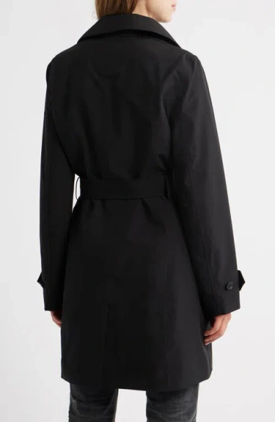 Save The Duck Jackie Water Resistant Raincoat With Removable Hood In Black