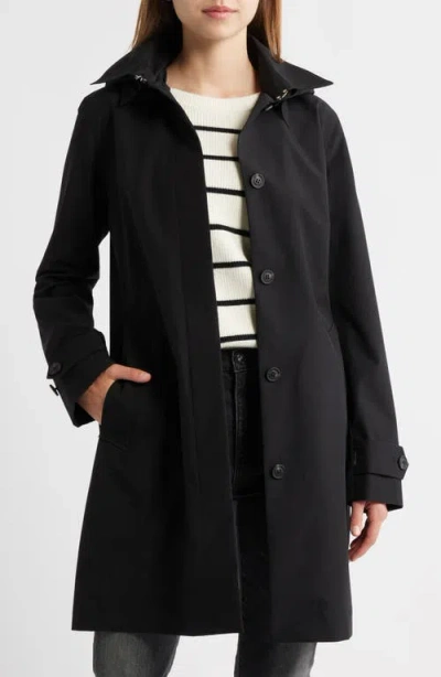 Save The Duck Jackie Water Resistant Raincoat With Removable Hood In Black