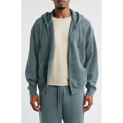Elwood Core Oversize Terry Full Zip Hoodie In Blue