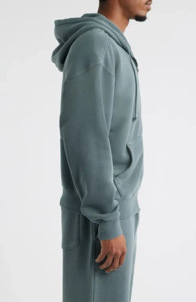 Elwood Core Oversize Terry Full Zip Hoodie In Blue