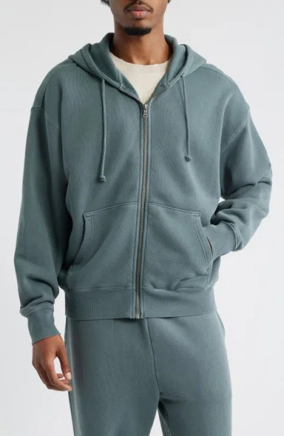 Elwood Core Oversize Terry Full Zip Hoodie In Blue