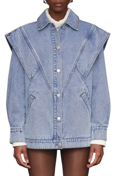 Avec Les Filles Oversized Seamed Jacket In Blue
