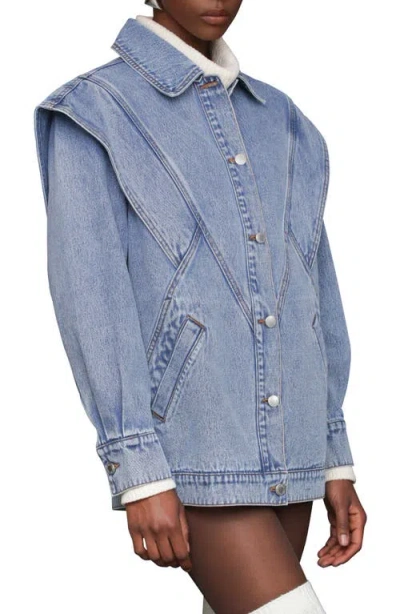 Avec Les Filles Oversized Seamed Jacket In Blue