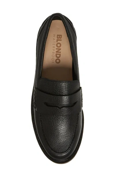 Blondo Waterproof Penny Loafer In Black Leather