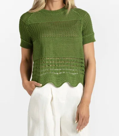 Odeeh Cablé Knit Sweater In Grass Green In Green