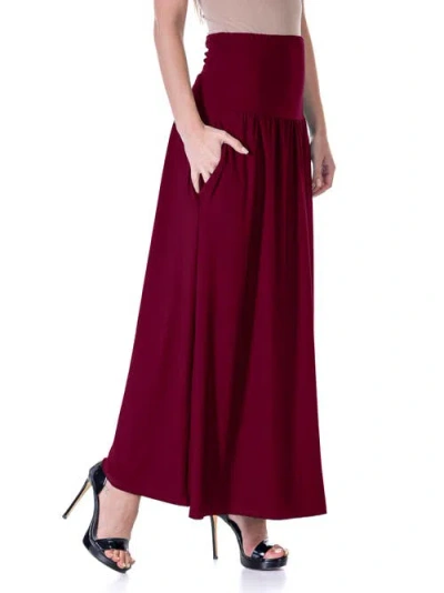 24seven Comfort Apparel Women's Foldover With Pockets Maxi Skirt