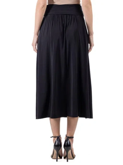 24seven Comfort Apparel Women's Foldover With Pockets Maxi Skirt In Black