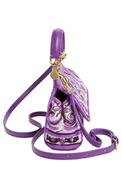Dolce & Gabbana Small Sicily Leather Handbag In Purple