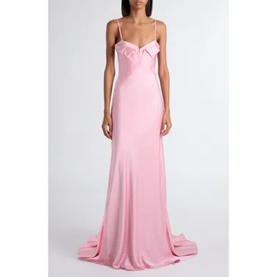 Alexander Mcqueen Mcqueen Double Silk Satin Evening Gown In Pink