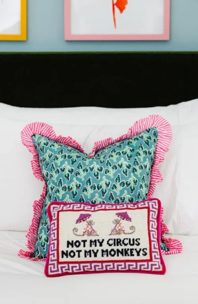 Furbish Not My Circus Needlepoint Pillow In Multi