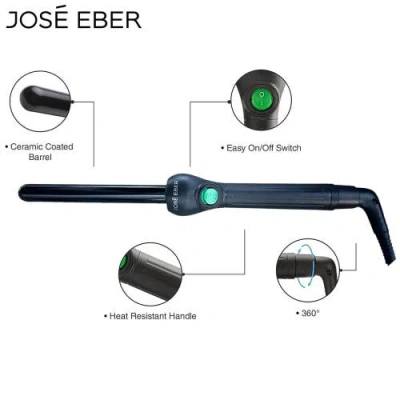 Jose Eber Clipless Curling Iron .75" (19mm) Black, Tourmaline Ceramic Barrel