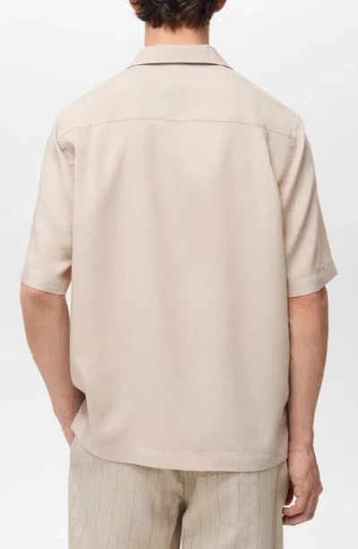 Mango Regular Fit Lyocell Camp Shirt In Neutral