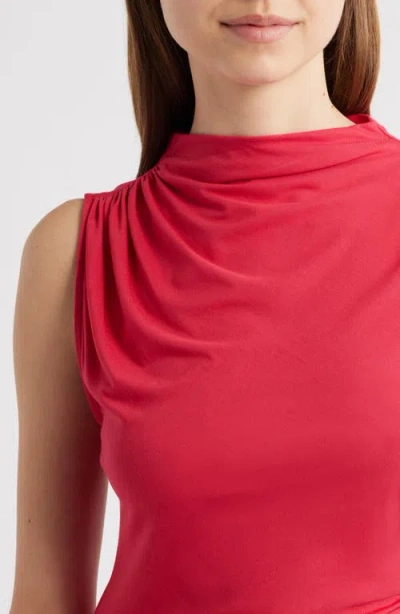 Rails Christen Ruched Mock Neck Top In Red