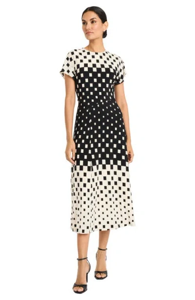 Maggy London Mixed Print Knit Midi Dress