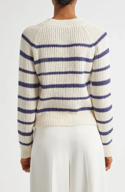 Vince Rib Stripe Crewneck Sweater