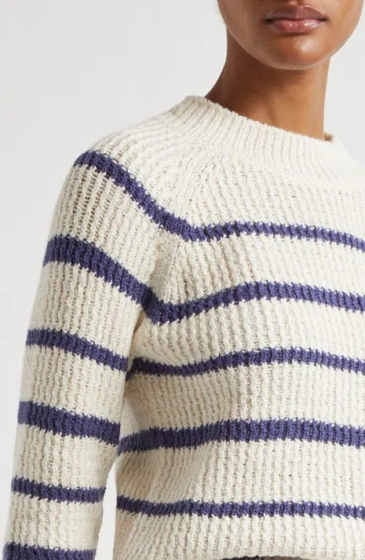 Vince Rib Stripe Crewneck Sweater