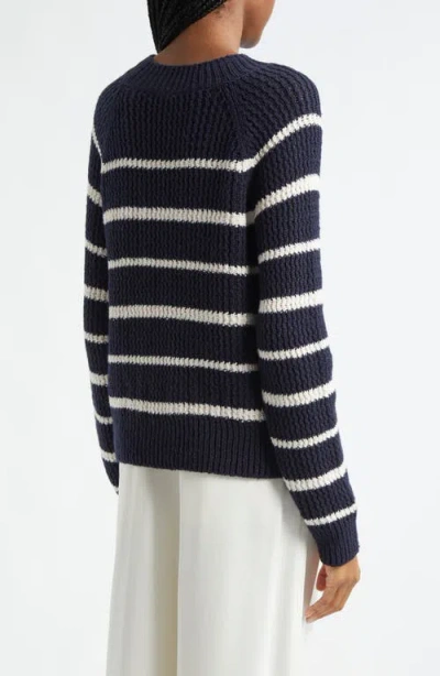 Vince Rib Stripe Crewneck Sweater