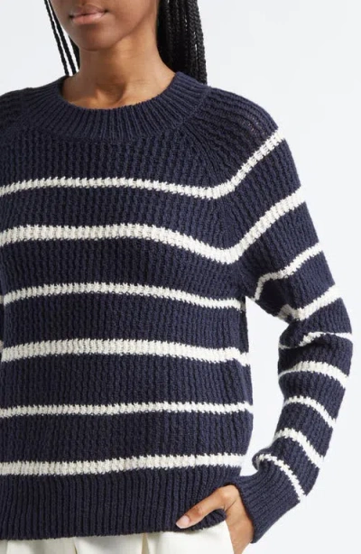 Vince Rib Stripe Crewneck Sweater