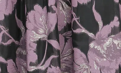 Alex Apparel Metallic Floral A-line Gown